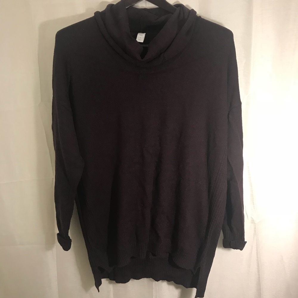 NWOT LG OldNavy maternity sweater purple cowl neck